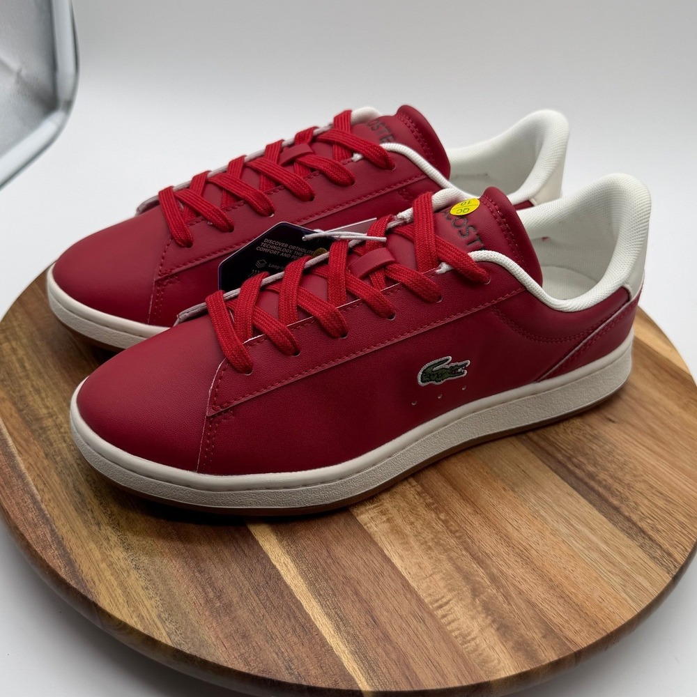 Lacoste Men's US 6 UK 5 Carnaby Set 225 2 SUJ Red Off White Sneakers 2545